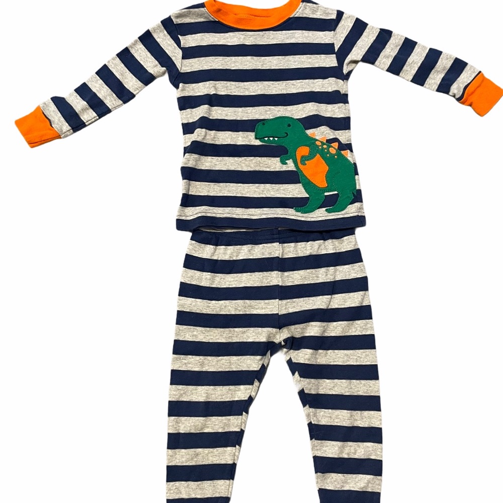 Carter’s striped dinosaur pajamas 18mo